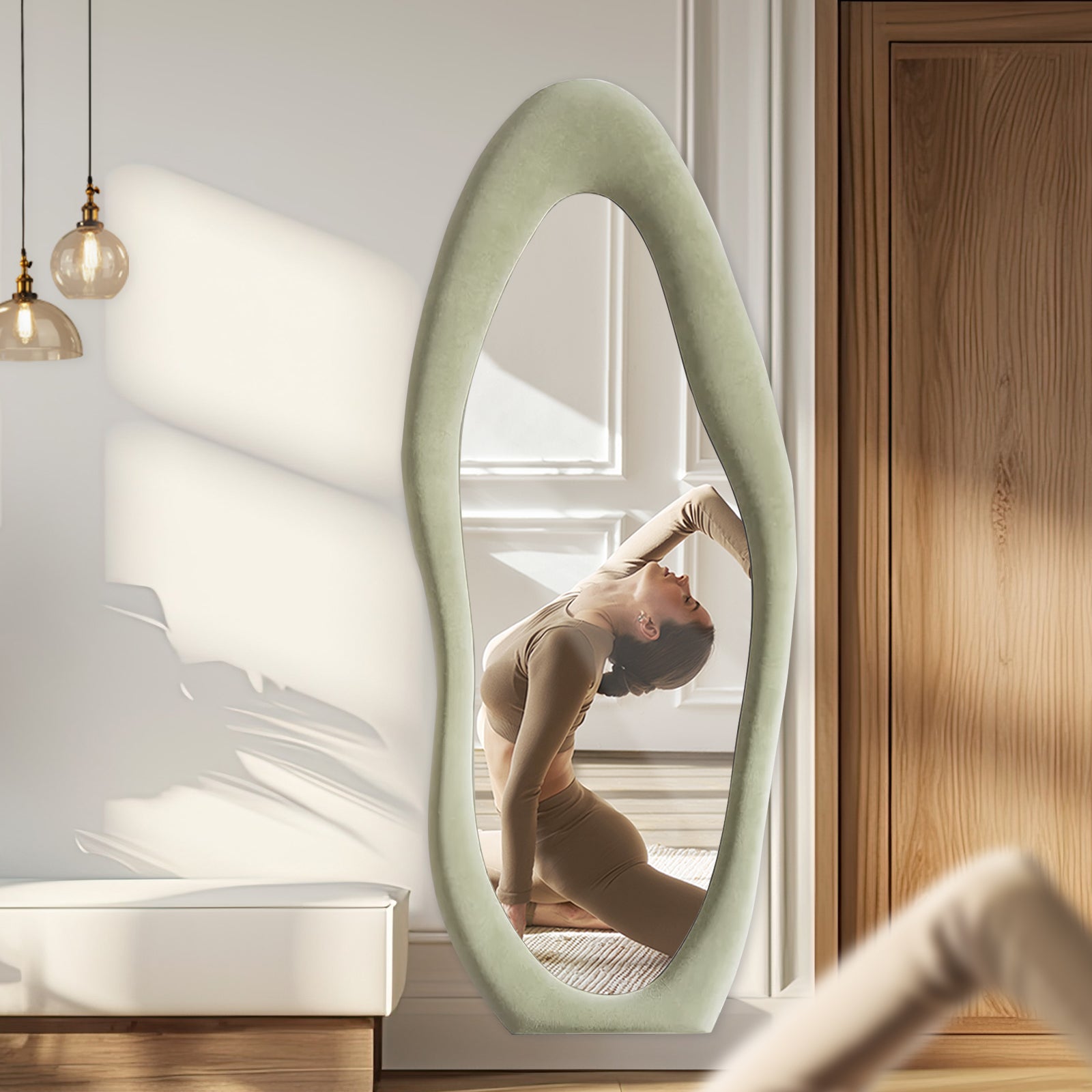 Ipromirror Cirrus - Cloud Flannel Floor Mirror 24"x63"