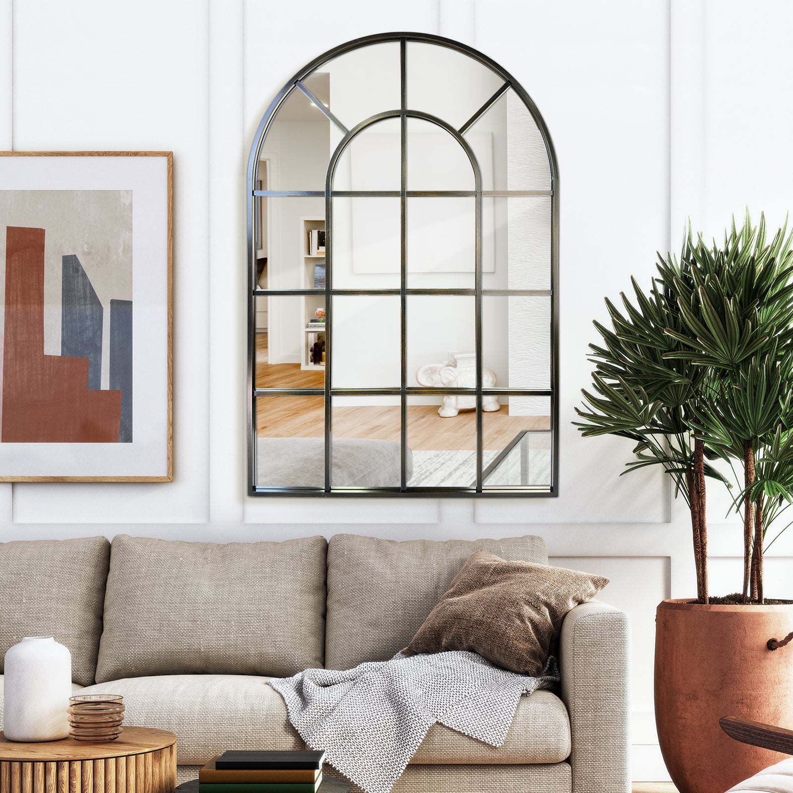 Ipromirror Arcadia - Grid Arched Wall Mirror