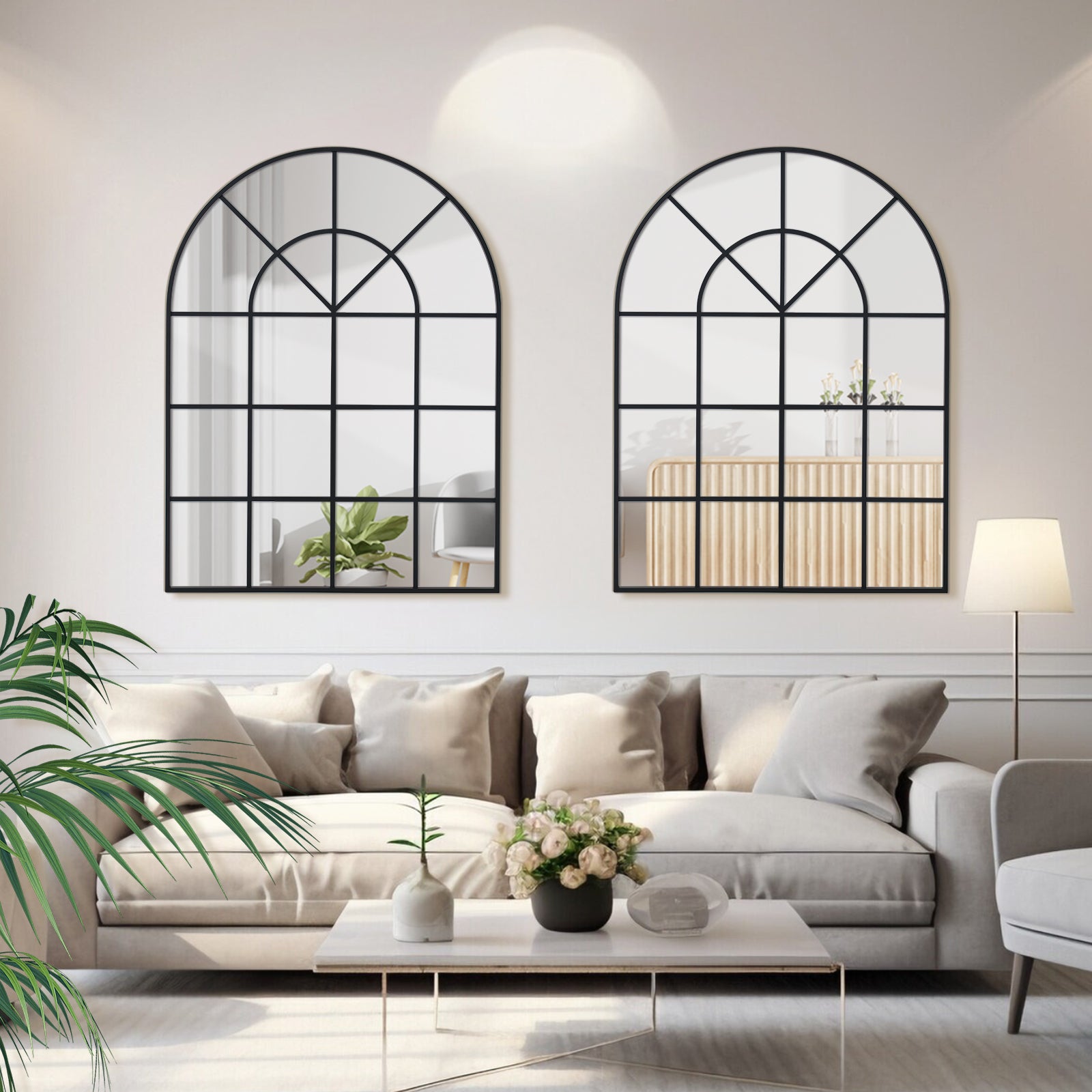 Ipromirror Arcadia - Grid Arched Wall Mirror