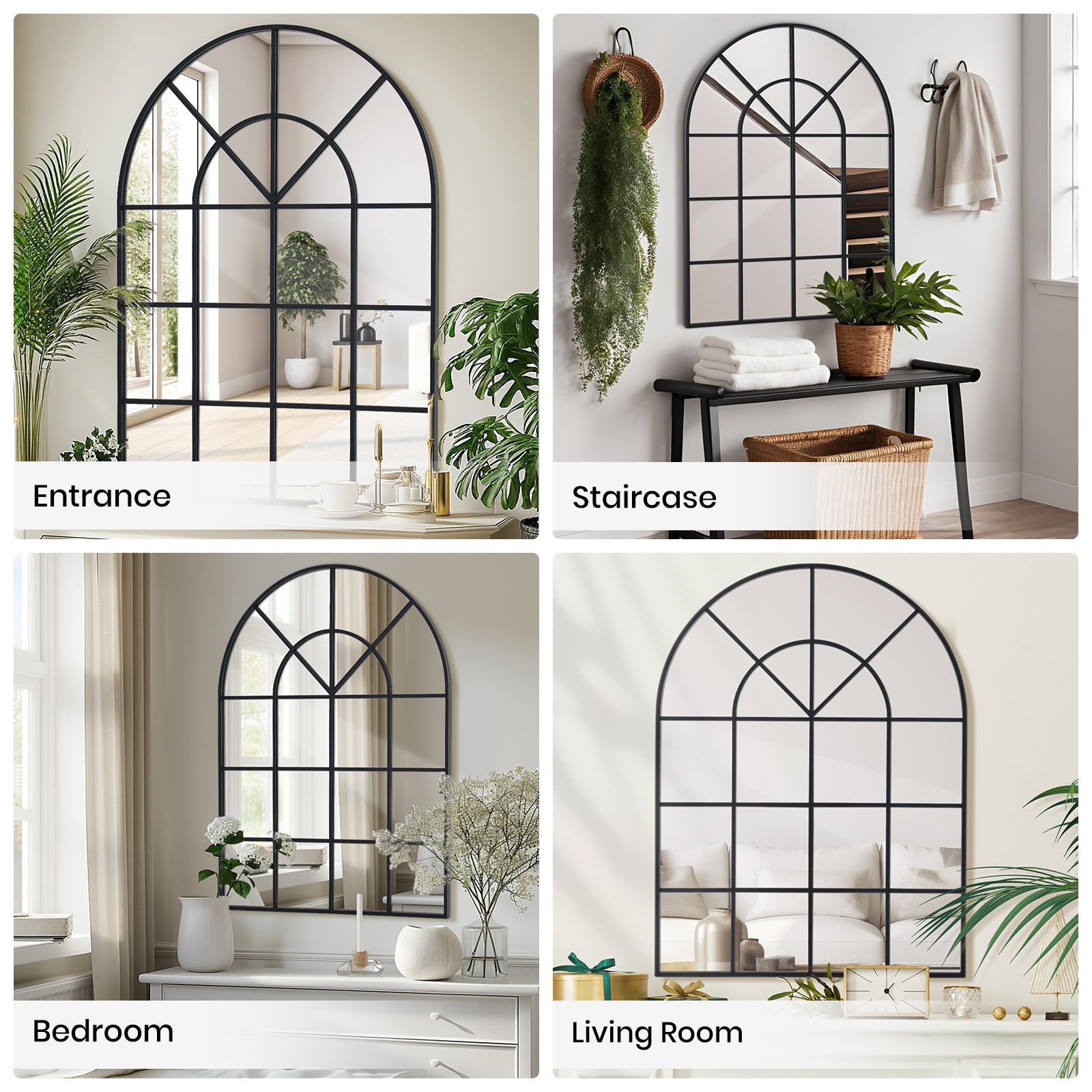 Ipromirror Arcadia - Grid Arched Wall Mirror