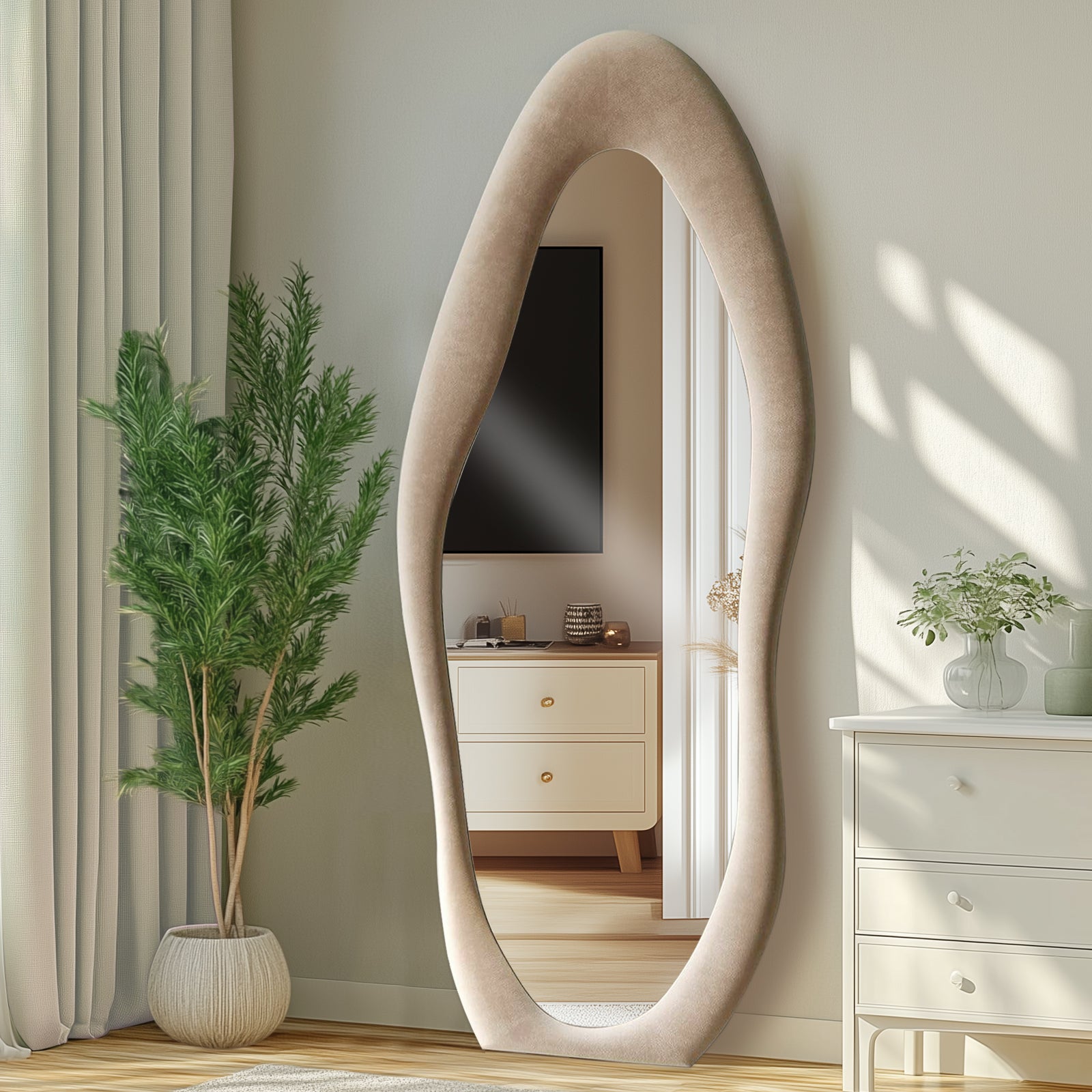 Ipromirror Cirrus - Cloud Flannel Floor Mirror 24"x63"